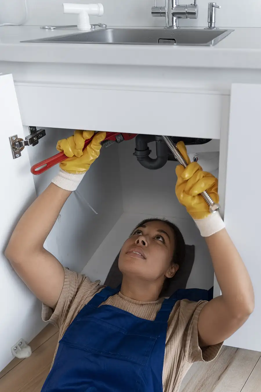 high-angle-woman-working